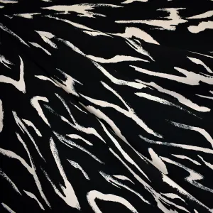 Abstract Painterly Lines Stretch Bottom Weight Black/Natural