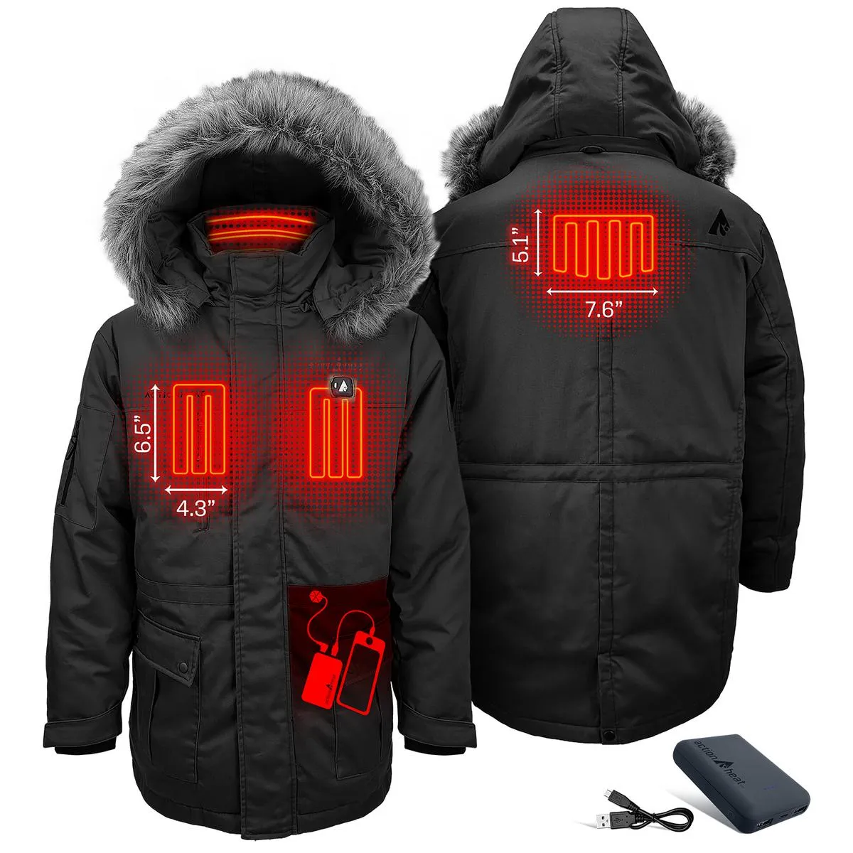 ActionHeat 5V Men's Battery Heated Parka Jacket