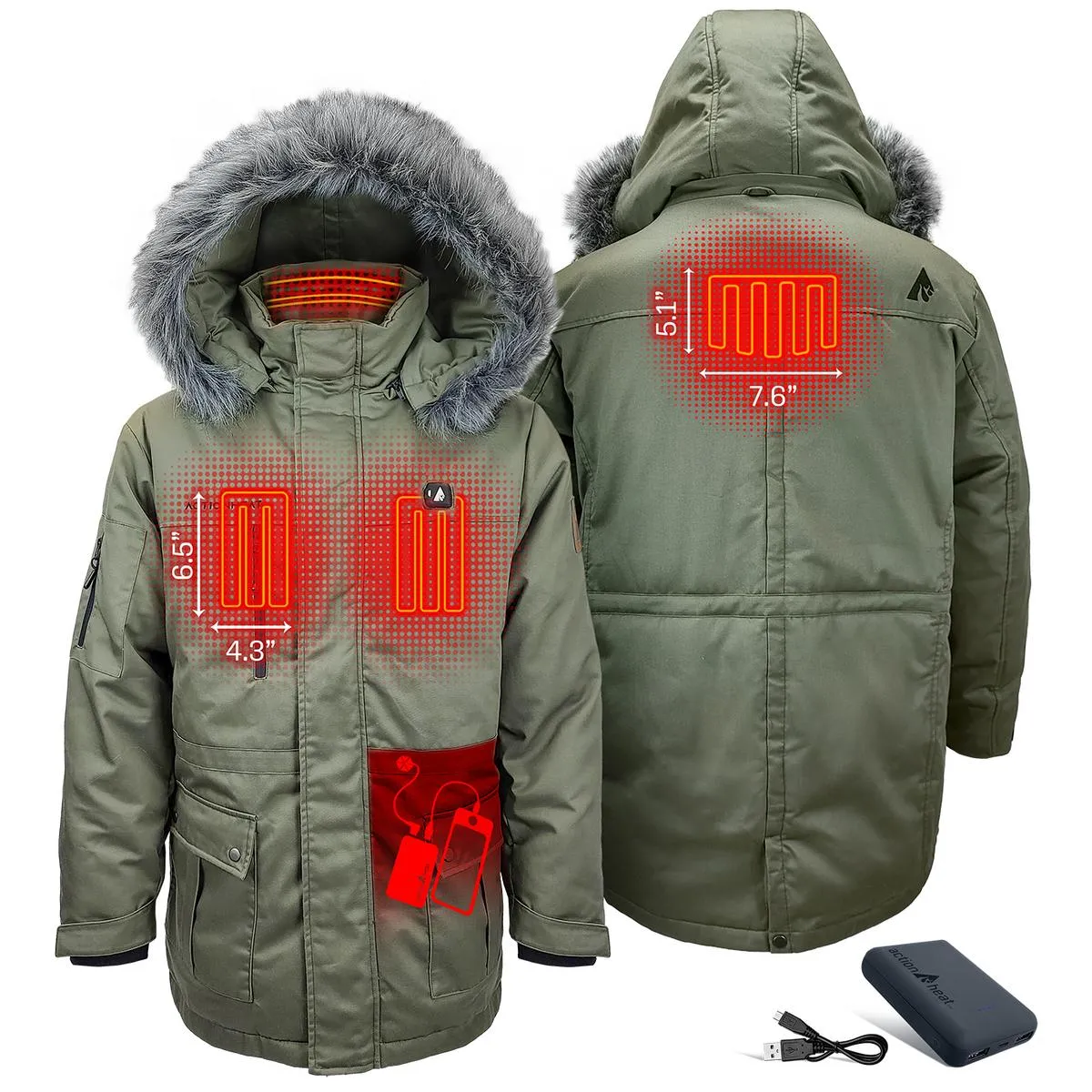 ActionHeat 5V Men's Battery Heated Parka Jacket