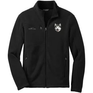 Alaskan Malamute Embroidered Mens Fleece Jackets