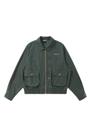 BURNIN Plaid Fake Two-piece Community Culture Jacket