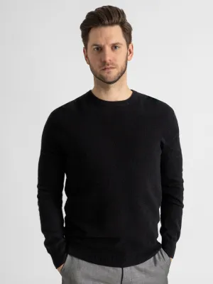 Cashmere sweater men "O-neck" - black