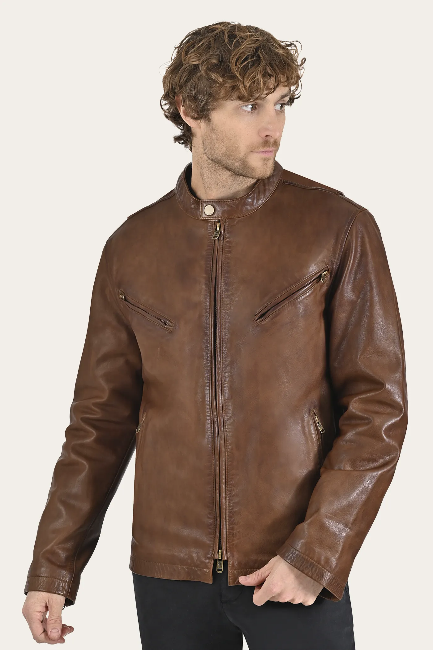 Contemporary Racer Leather Jacket