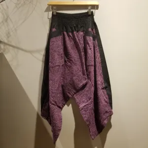 Purple Rose Elastic Waist Samurai Pants