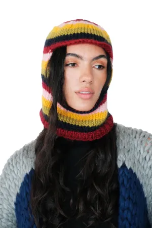 Stripe Chunky Knit Balaclava