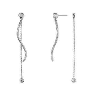 Wavy Drop Simulated Diamond Earrings E0360CLP